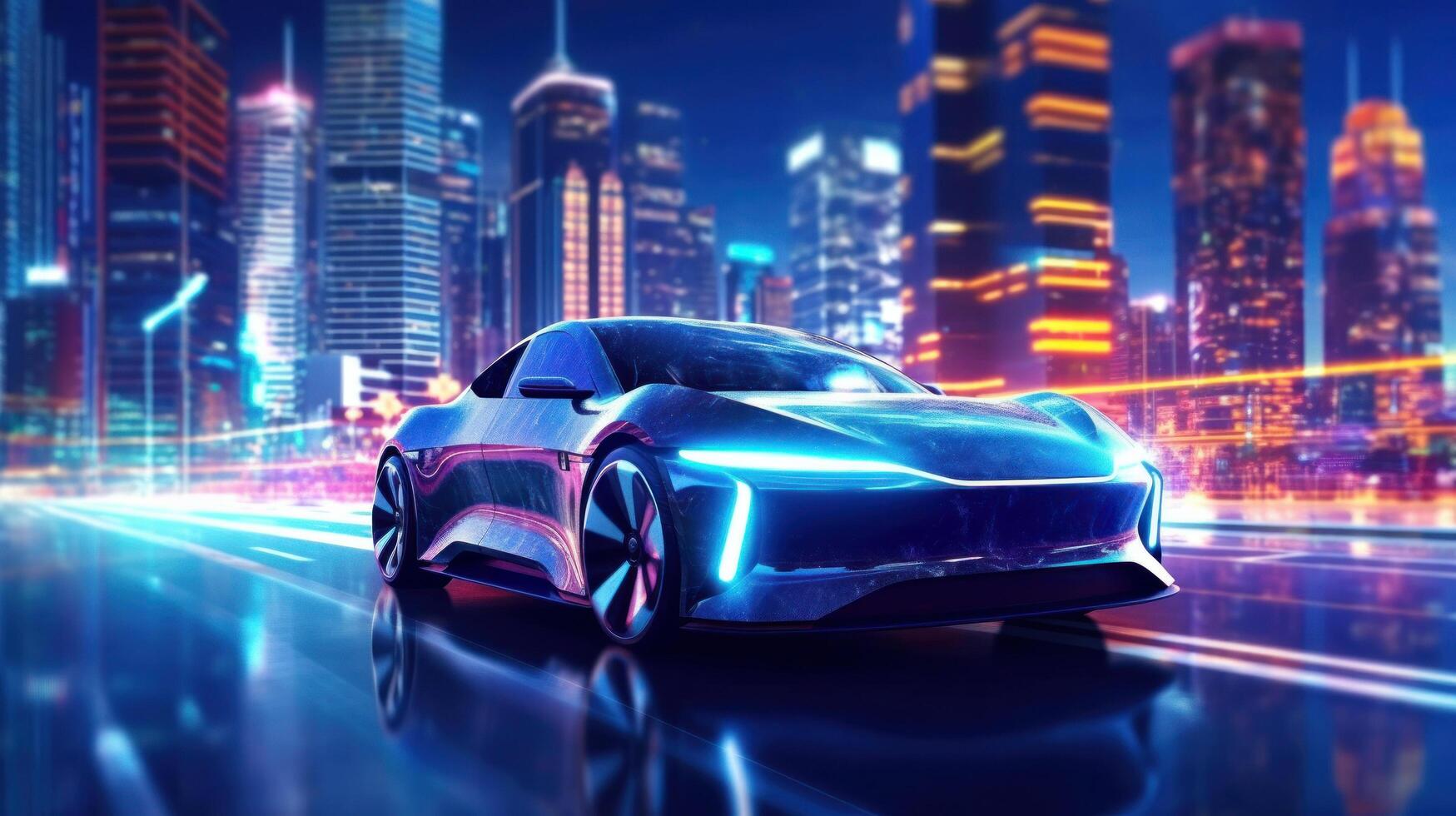 Futuristic car background. Illustration photo