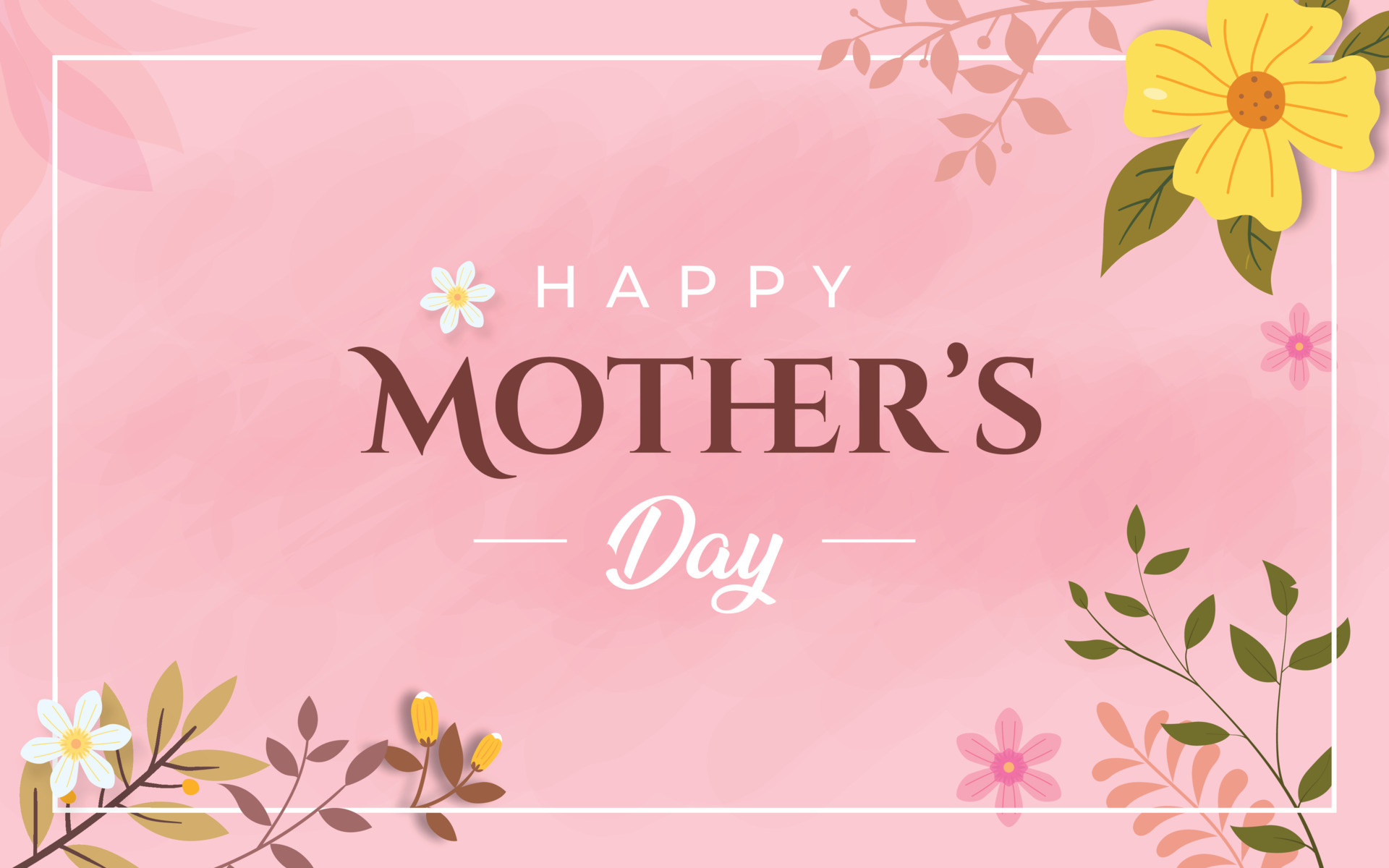 Happy mothers day background layout with beautiful colorful flower Happy mothers day background layout with beautiful colorful flower