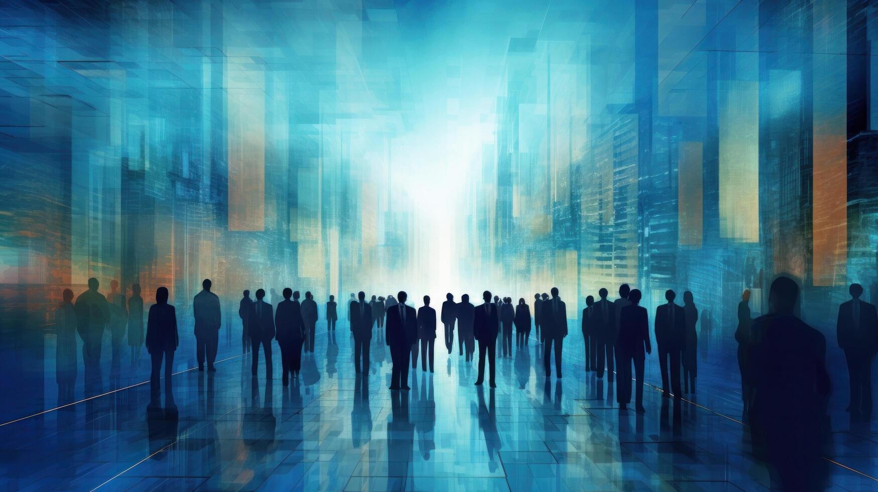 Movement and activity merging together in a striking way. Illustration photo