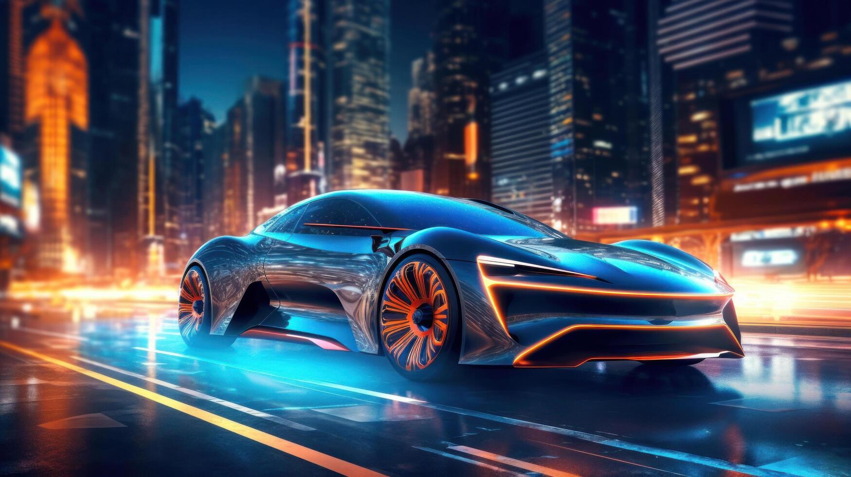 Futuristic car background. Illustration photo