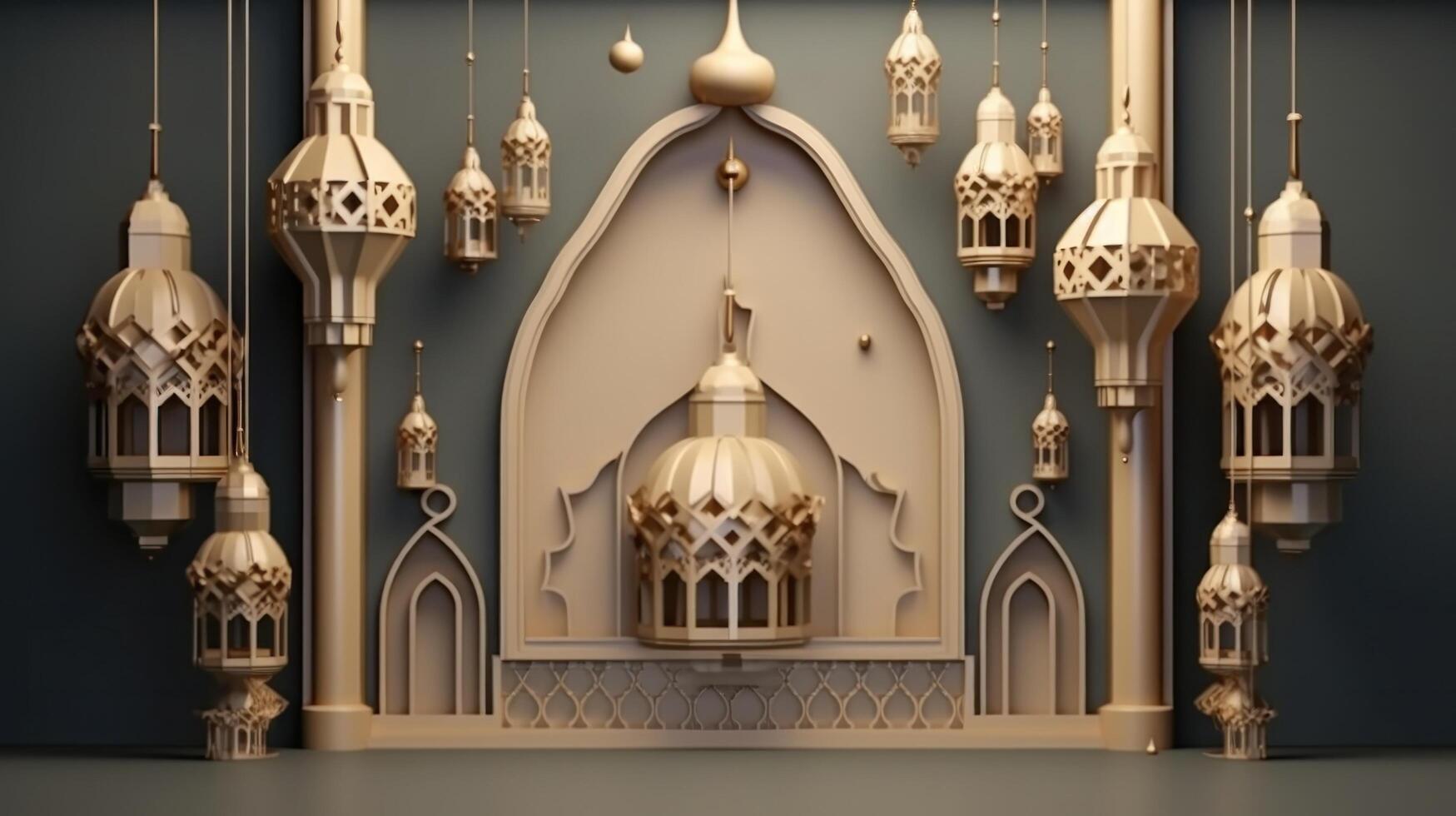 Abstract muslim holiday background. Illustration photo