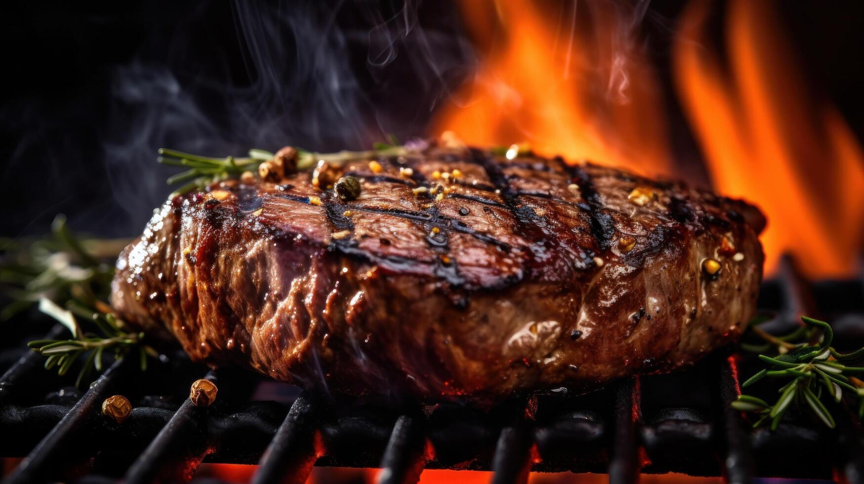 Beef steak on BBQ. Illustration photo