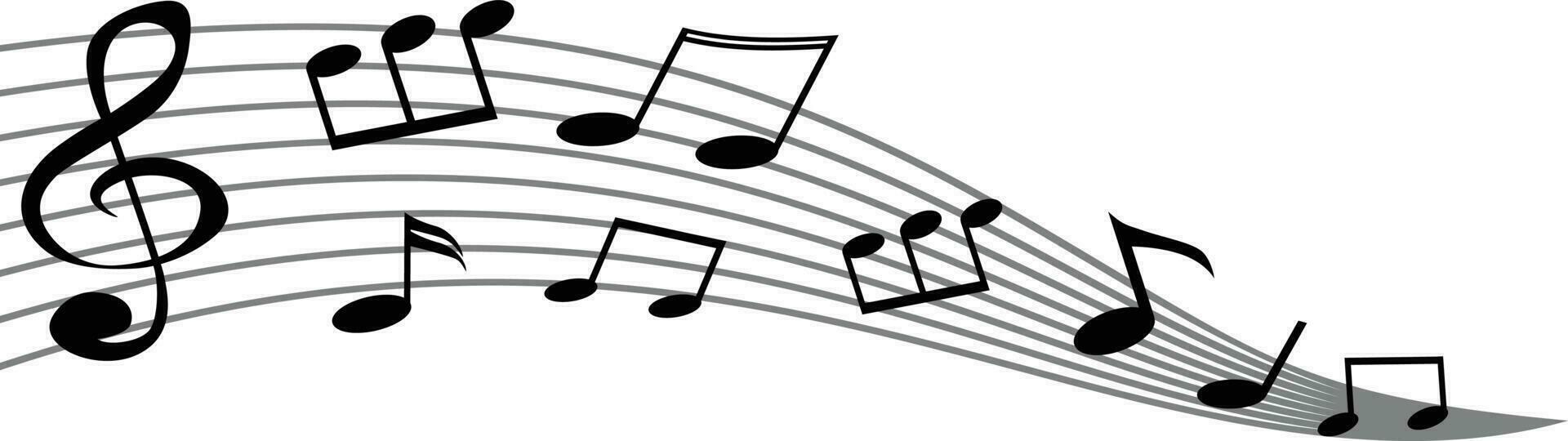 Music notes wave Vector Design