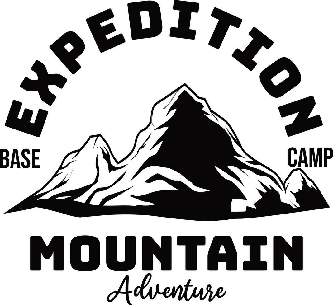 expedición base acampar montaña aventuras vector diseño