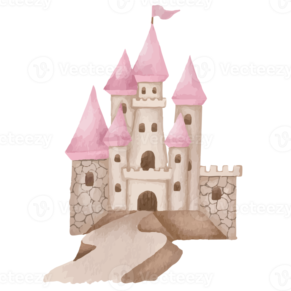 Castle Tower Old ancient gothic tower fortress or fairy citadel Clip art Element Transparent Background png
