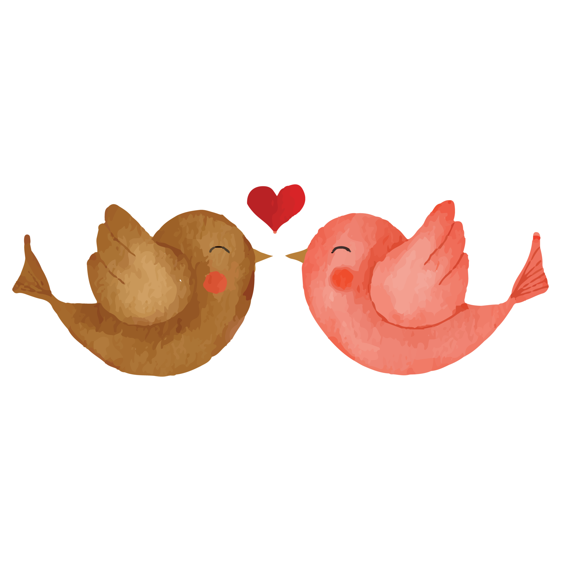 Couple of Bird With Heart Love Clip art Element Transparent Background