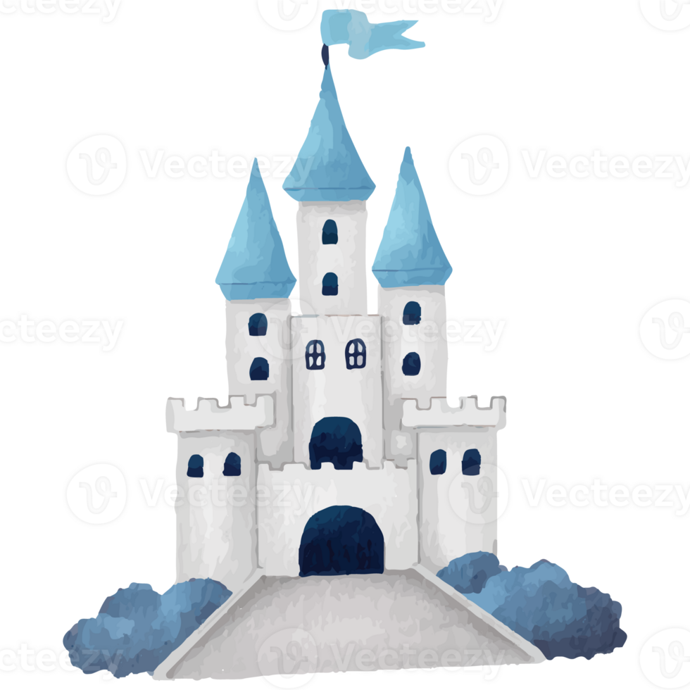 Castle Tower Old ancient gothic tower fortress or fairy citadel Clip art Element Transparent Background png