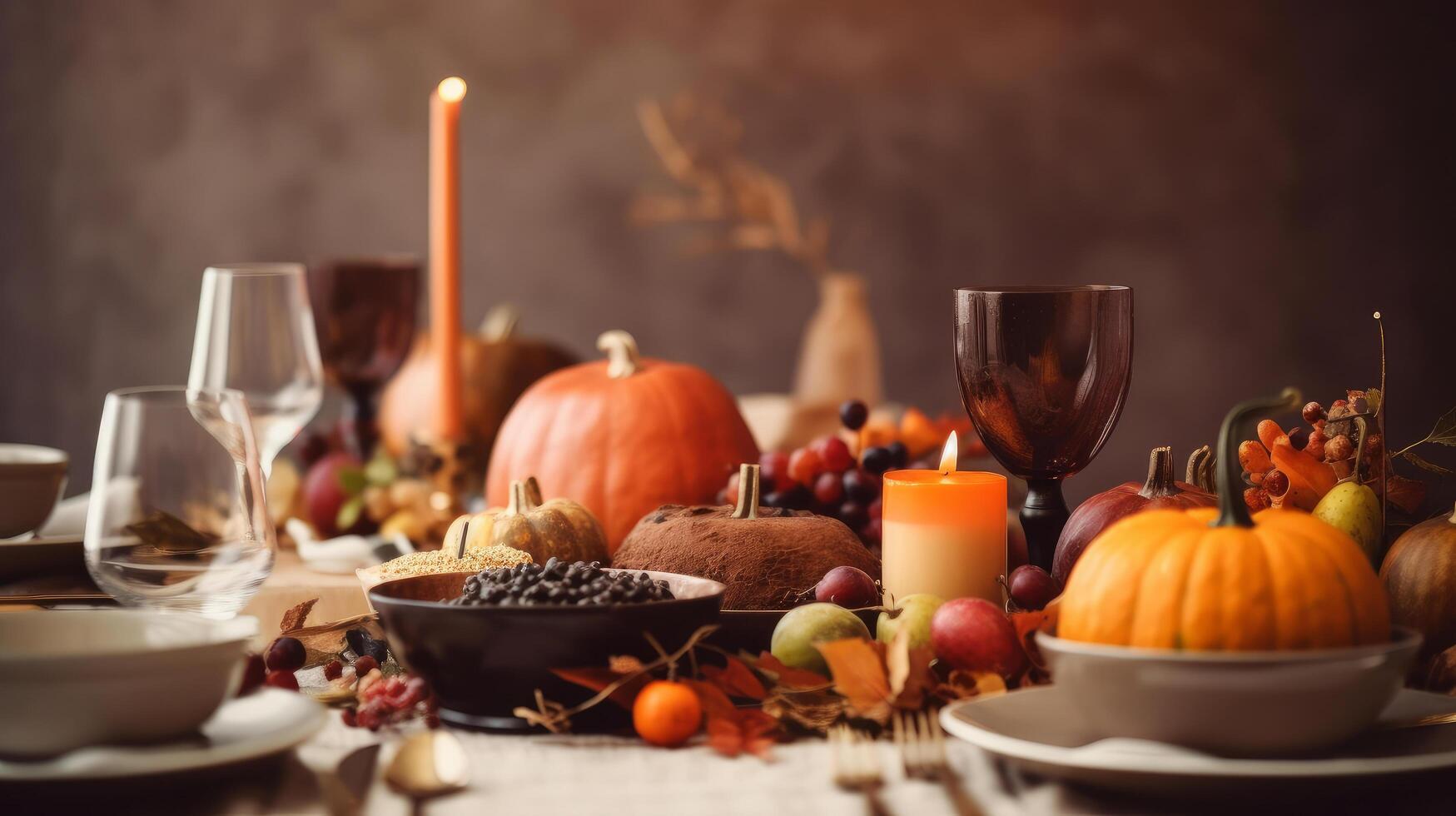 Thanksgiving dinner background. Illustration photo