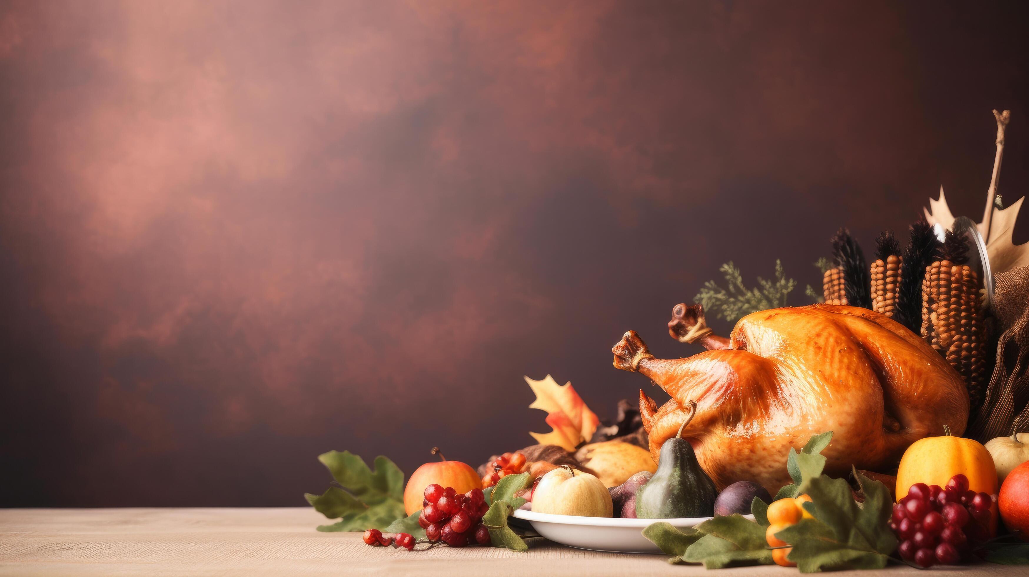 Thanksgiving dinner background. Illustration AI Generative 24399514 ...