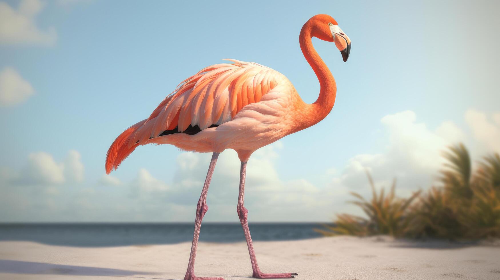 Pink flamingo. Illustration photo