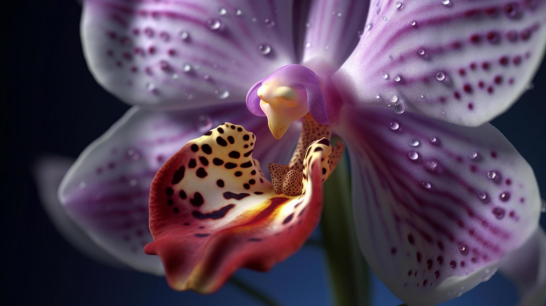 Orchid flower. Illustration photo