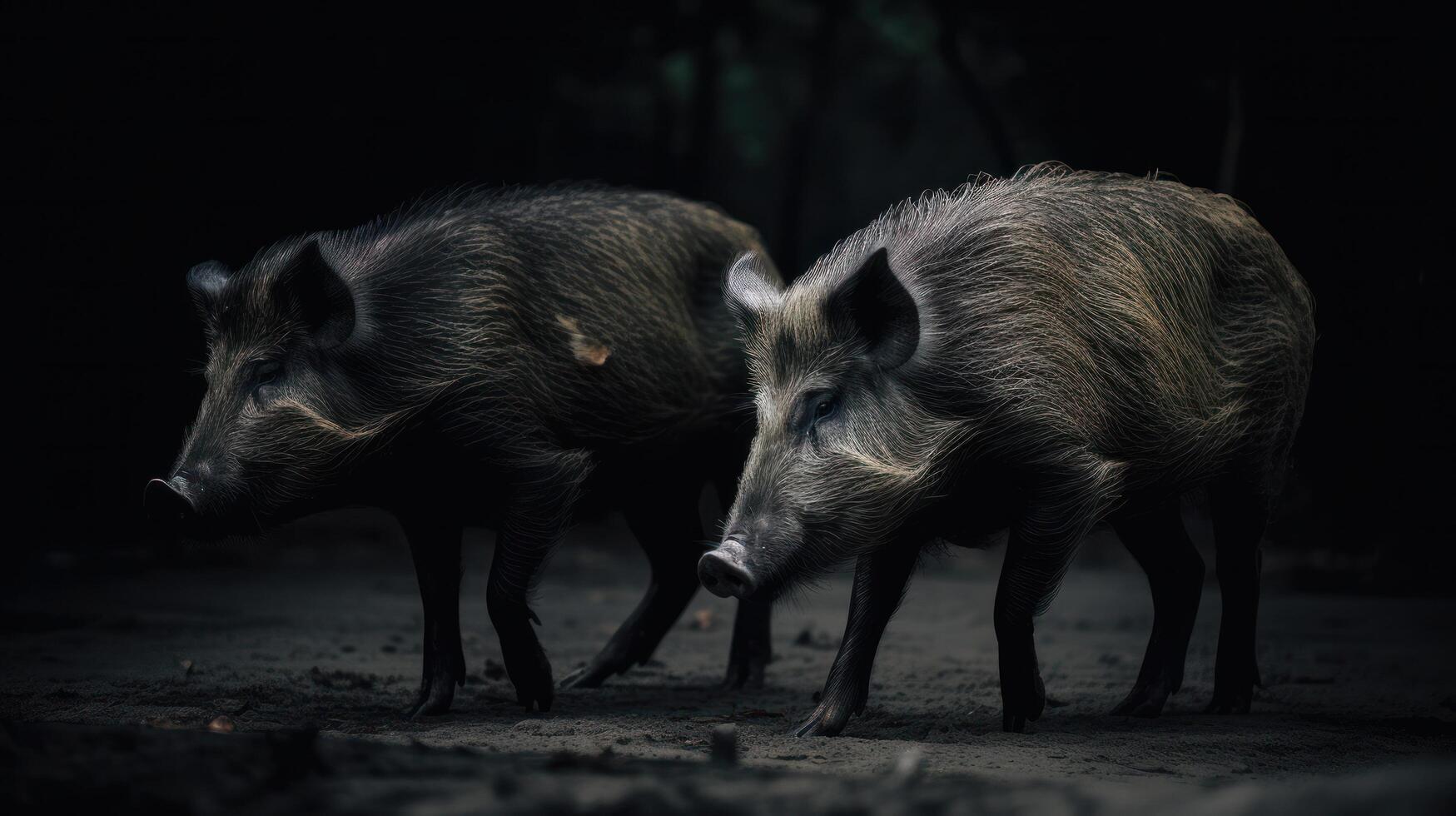 salvaje jabalíes en naturaleza. ilustración ai generativo foto