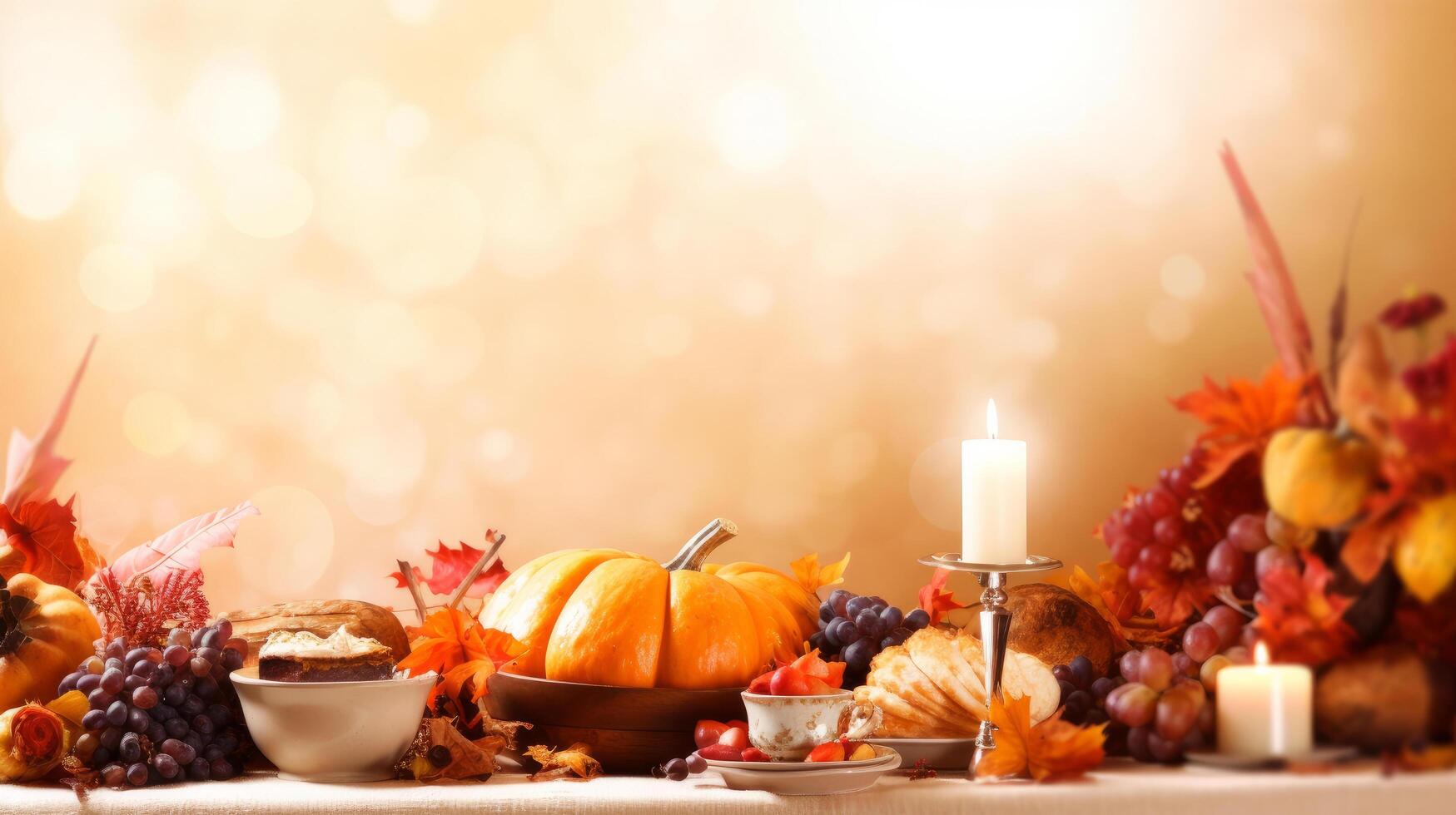 Thanksgiving dinner background. Illustration photo