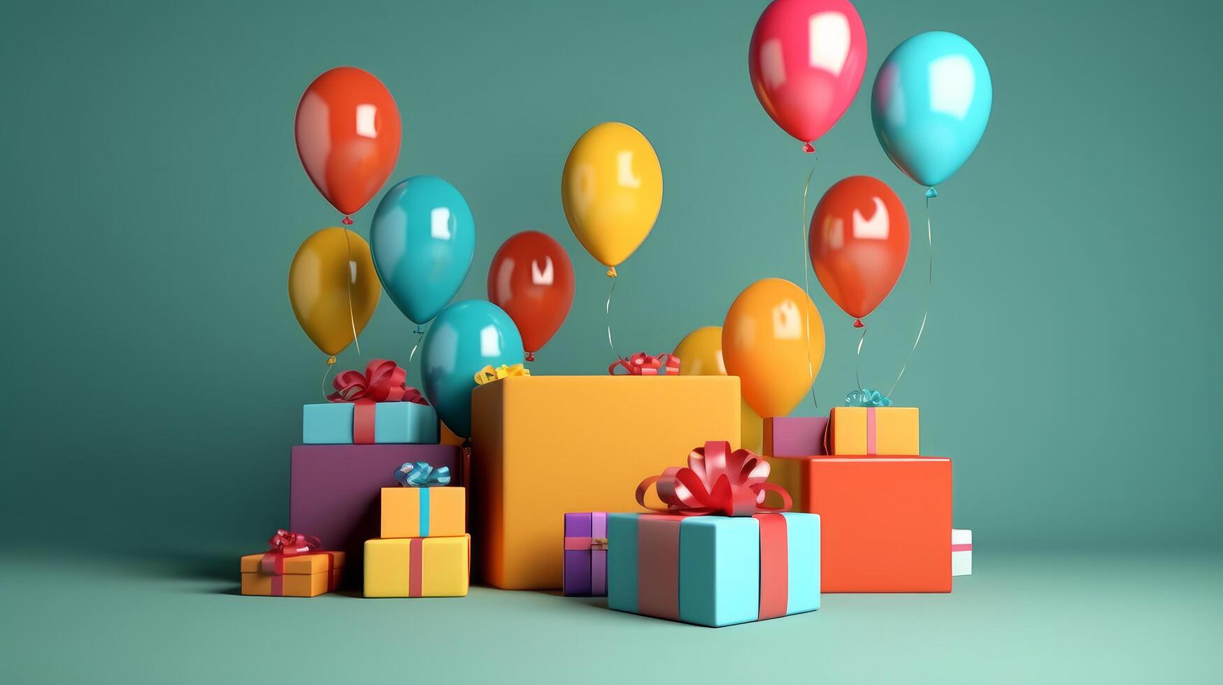 Happy Birthday Background with balloons. Illustration photo