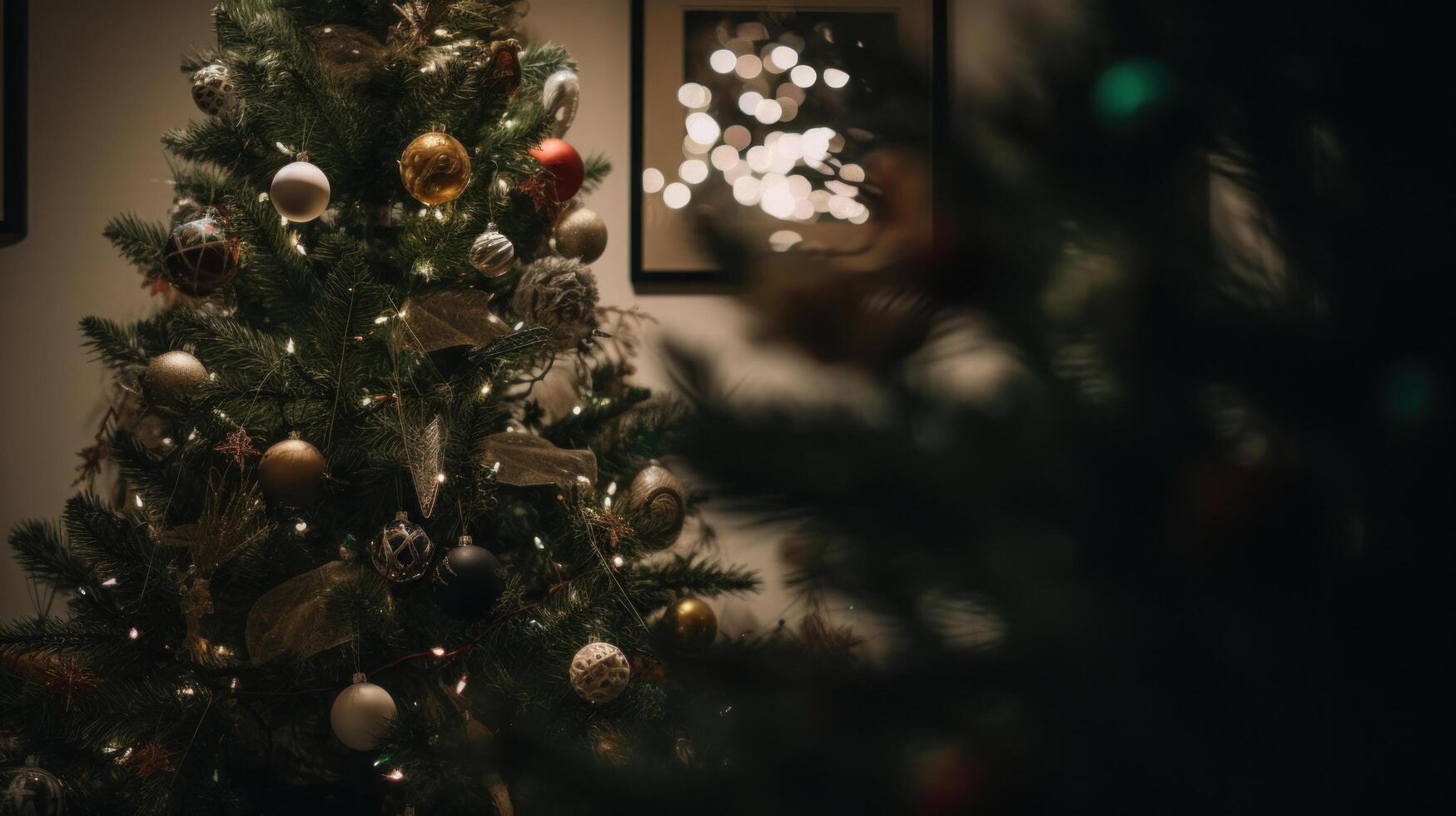 Navidad árbol antecedentes. ilustración ai generativo foto