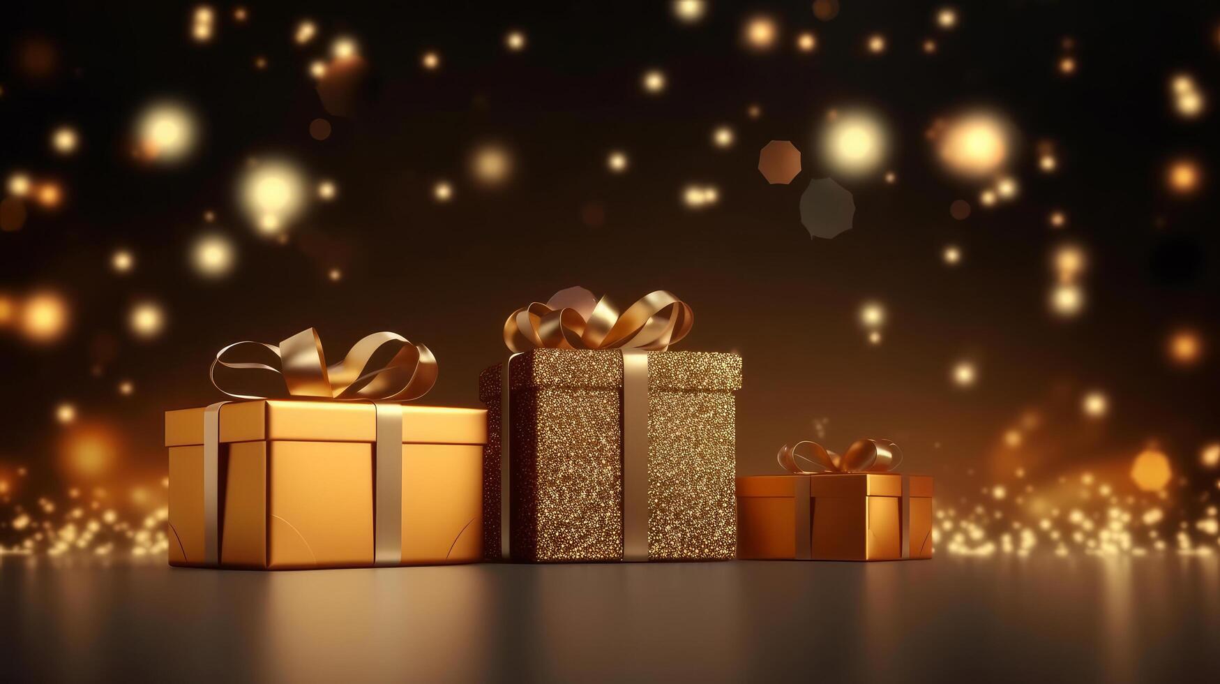 Glossy background with gift boxes. Illustration photo