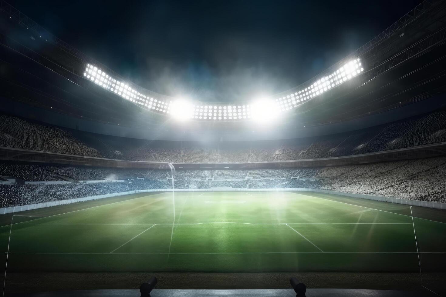 Football stadium. Dramatic scene. Illustration photo