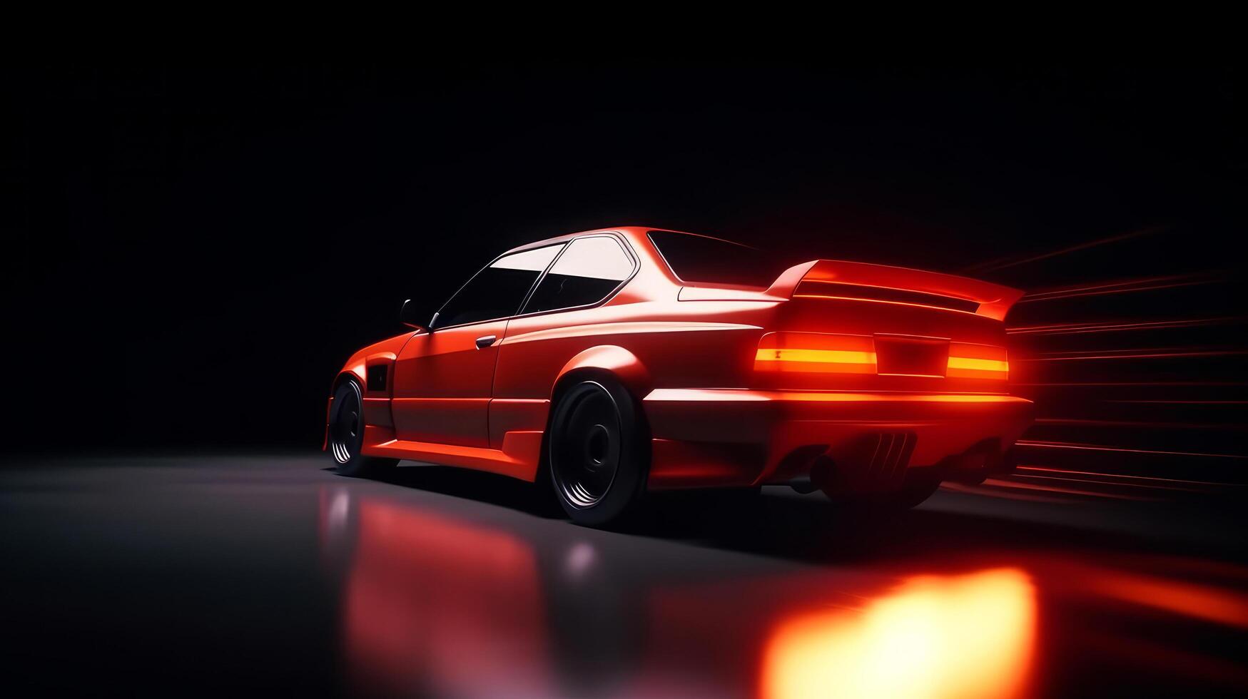 Night car racing. Illustration photo