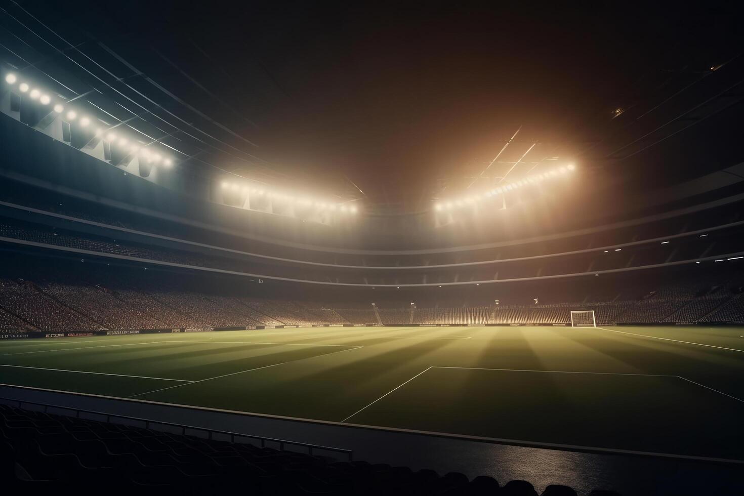 Football stadium. Dramatic scene. Illustration photo