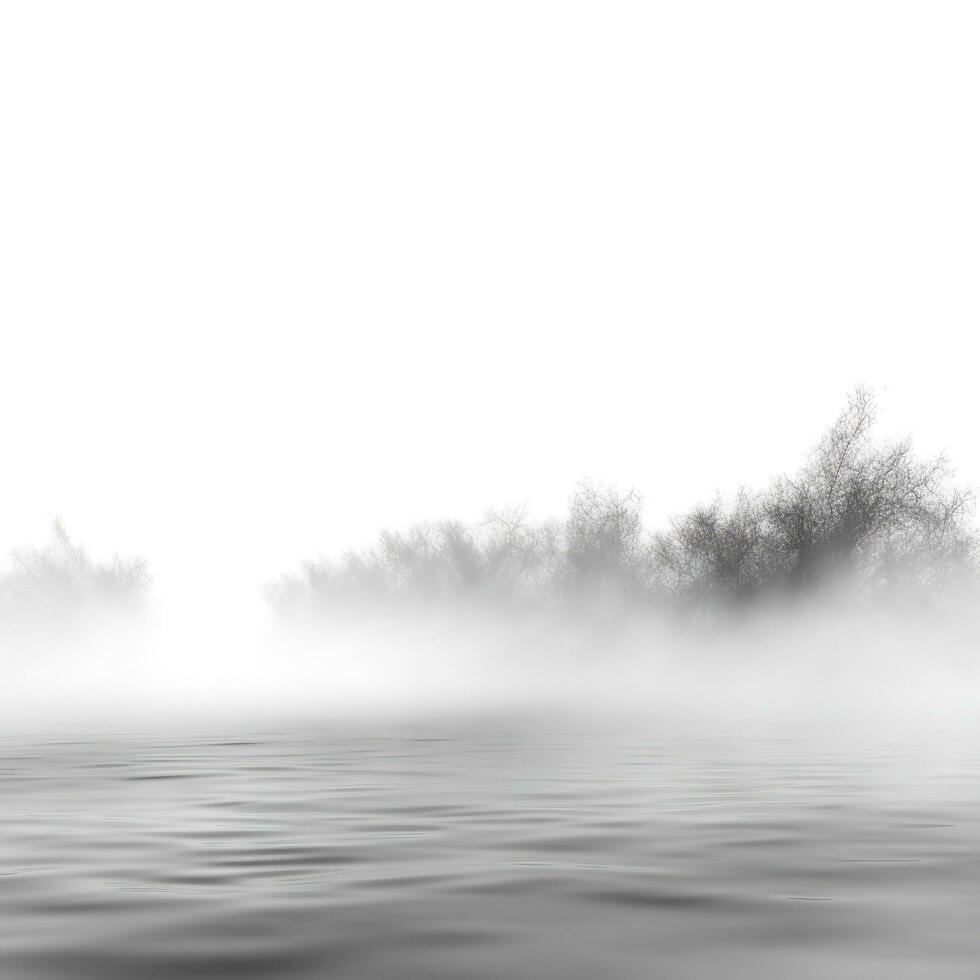 Fog isolated on white background, generate ai photo