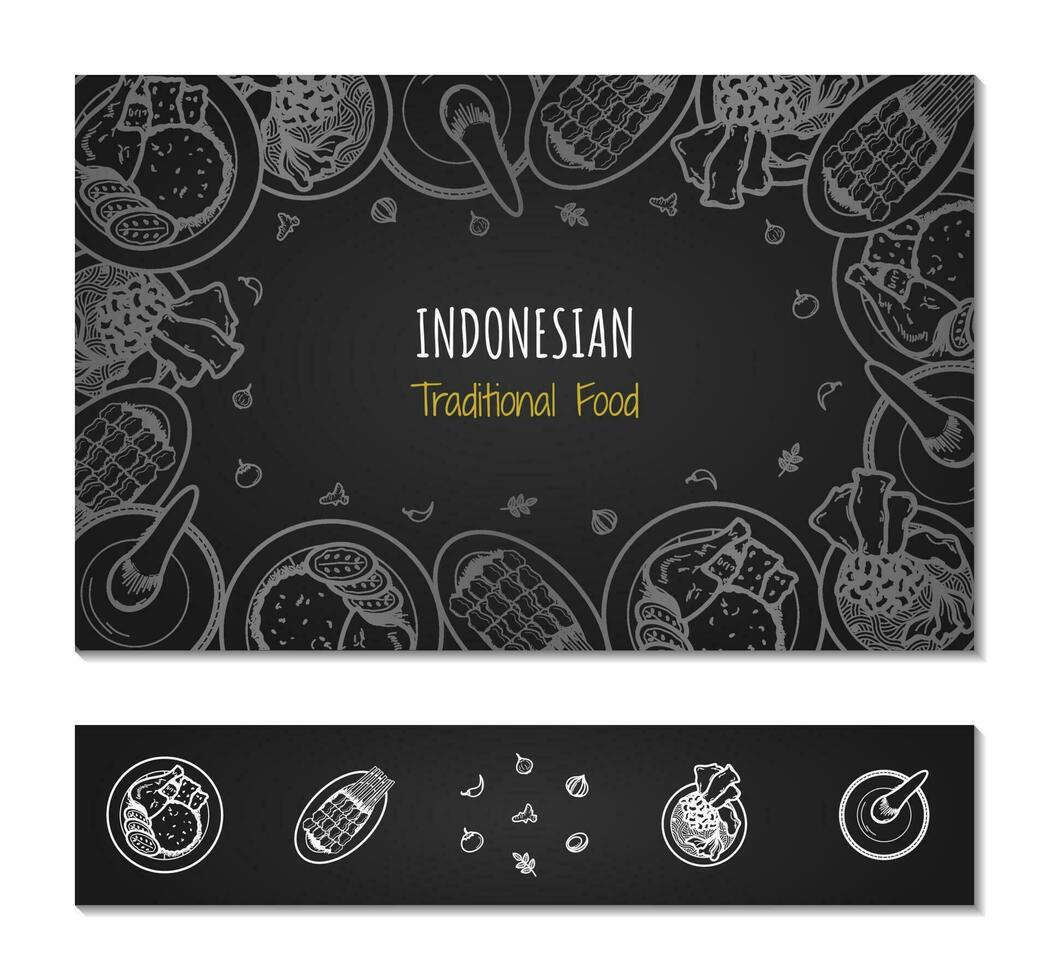 Indonesian Traditional Food Pattern, Suitable for Food Packaging Design vector