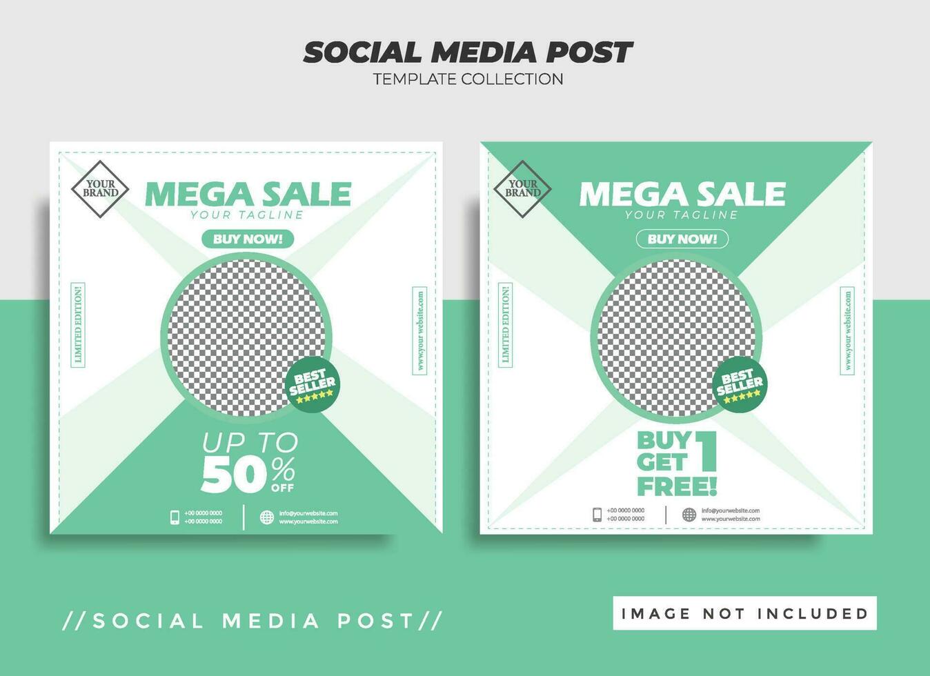 Mega Sale banner for social media post template Premium Vector