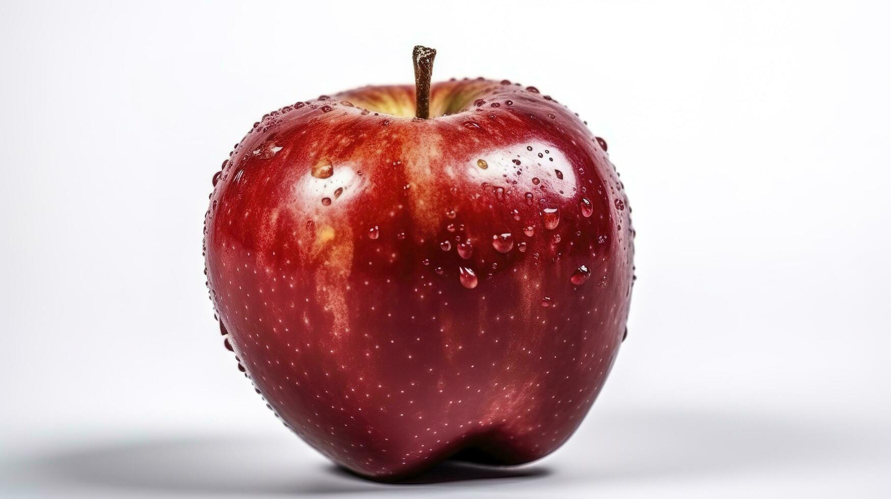 Red apple isolated on white background. Fresh raw organic fruit, generate ai photo