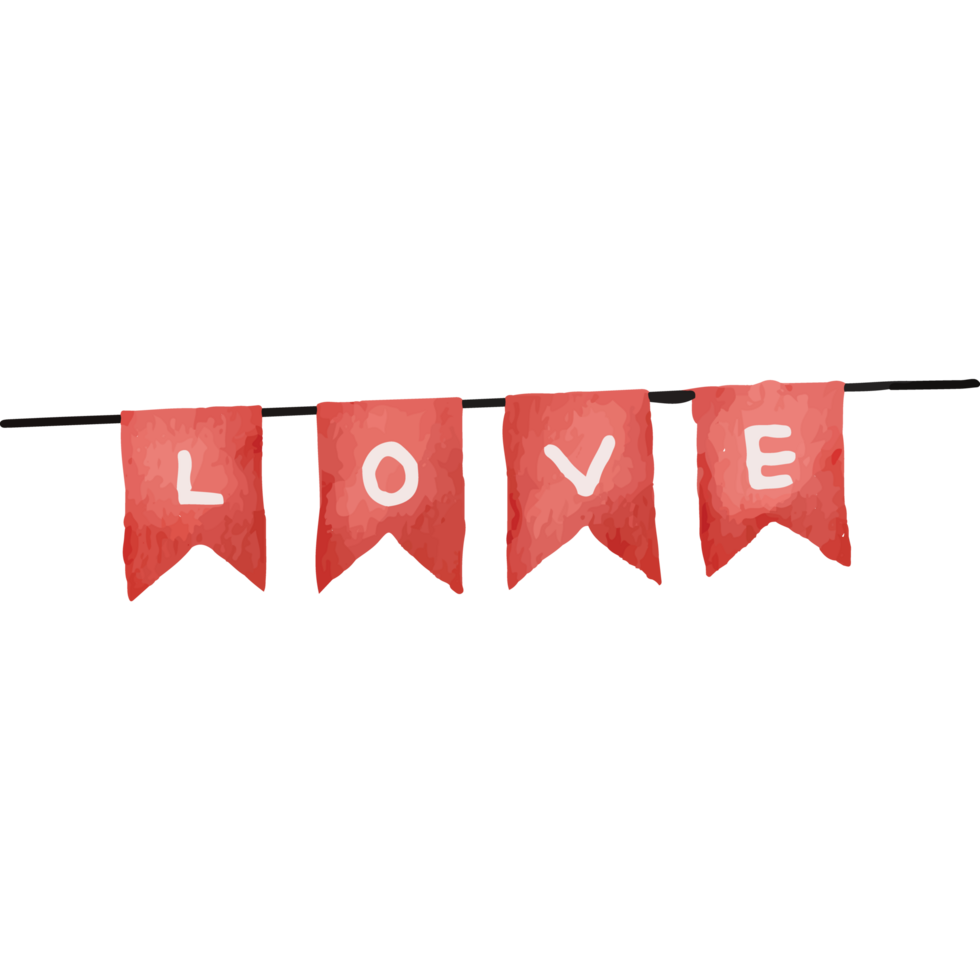 Love Banner Clip art Element Transparent Background png