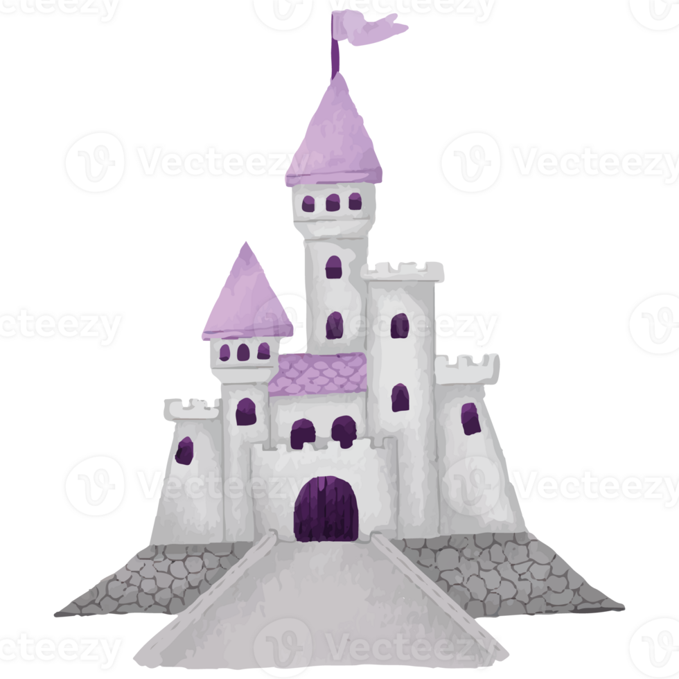 Castle Tower Old ancient gothic tower fortress or fairy citadel Clip art Element Transparent Background png