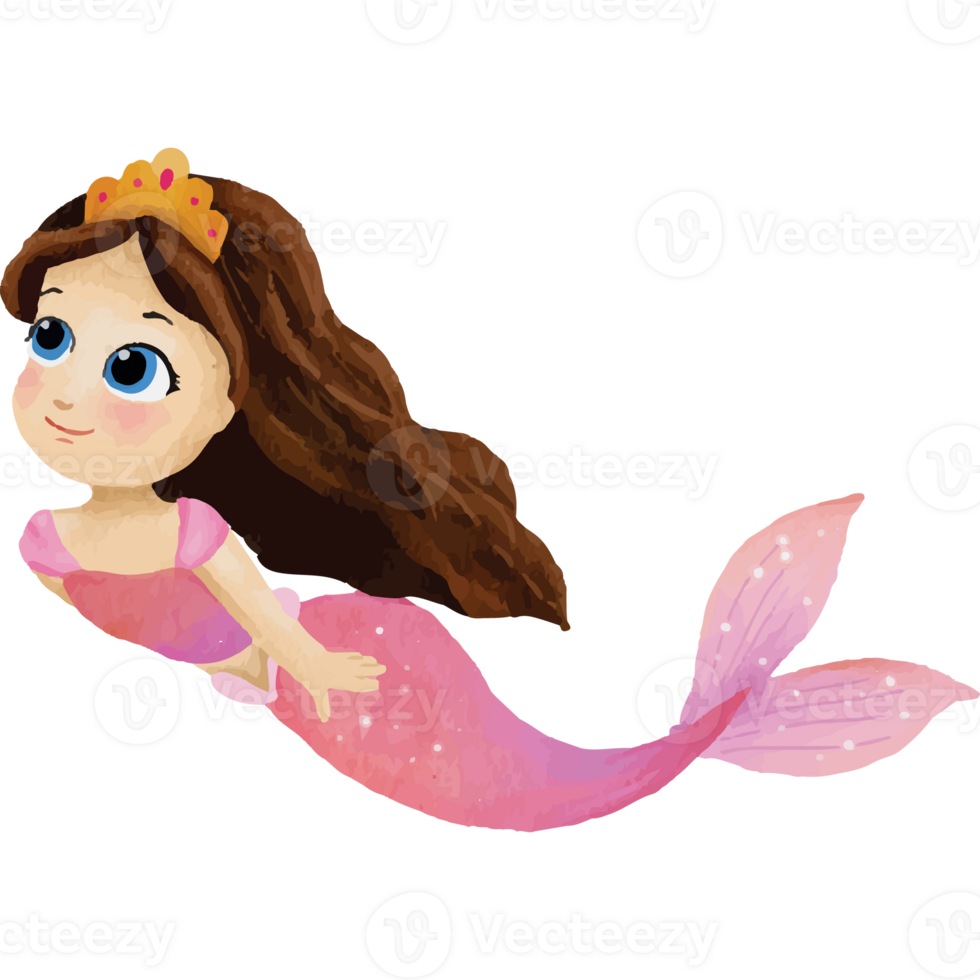 Beautiful Mermaid Clip art Element Transparent Background png