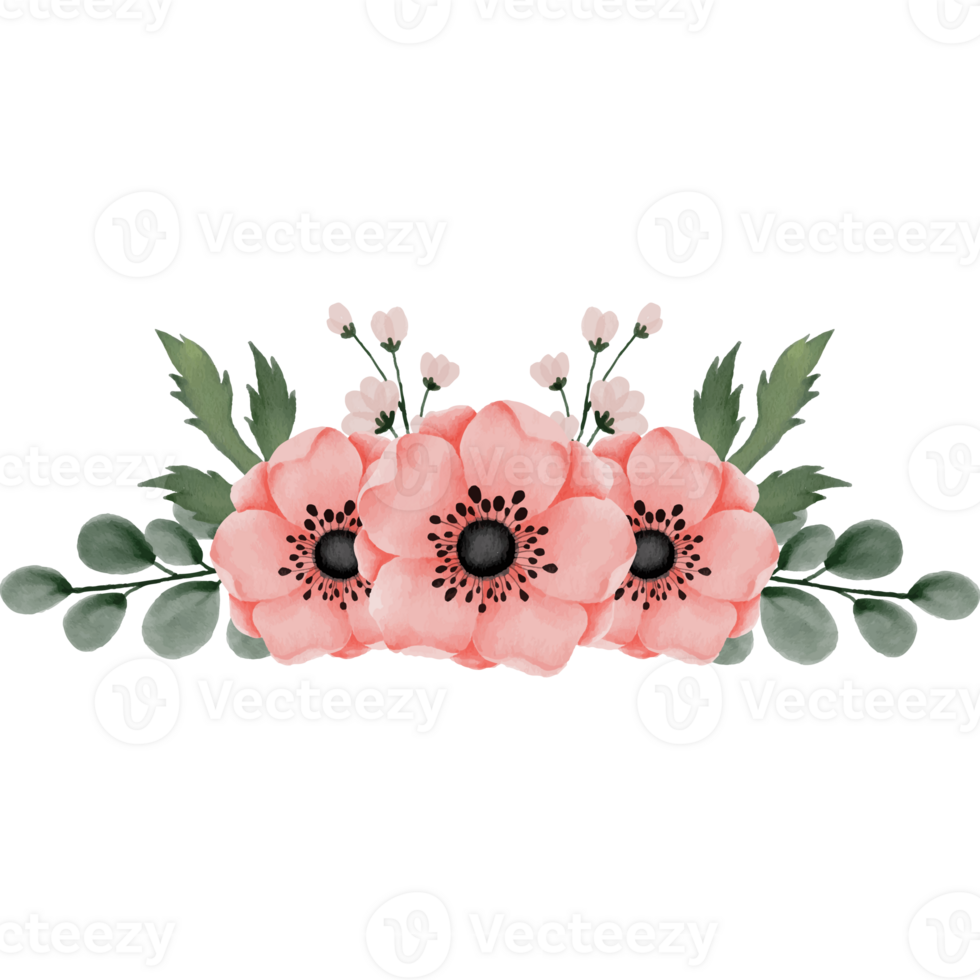 Rose With Peony Flower Bouquet Clip art Element Transparent Background png