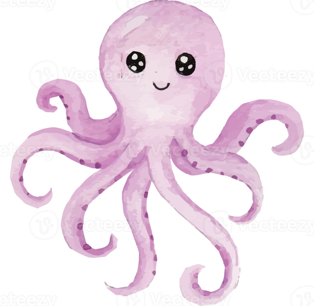 Octopus Under The Sea Clip art Element Transparent Background png