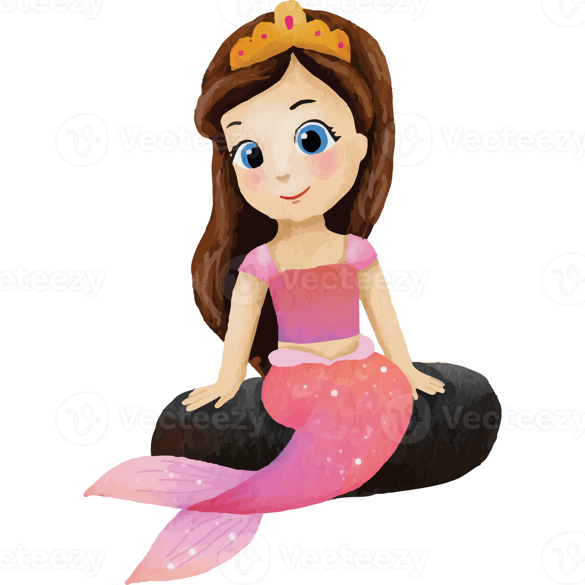 Beautiful Mermaid Clip Art Element Transparent Background 24400362 Png