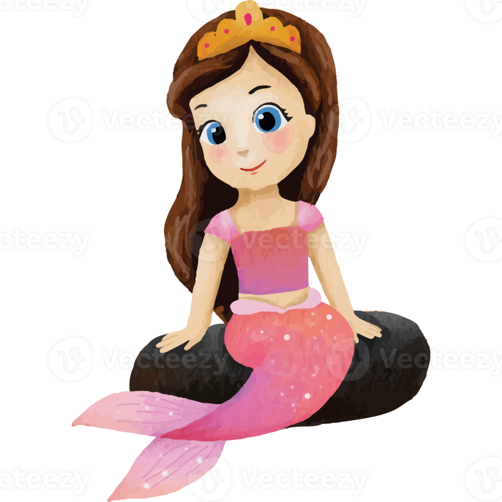 Beautiful Mermaid Clip art Element Transparent Background png