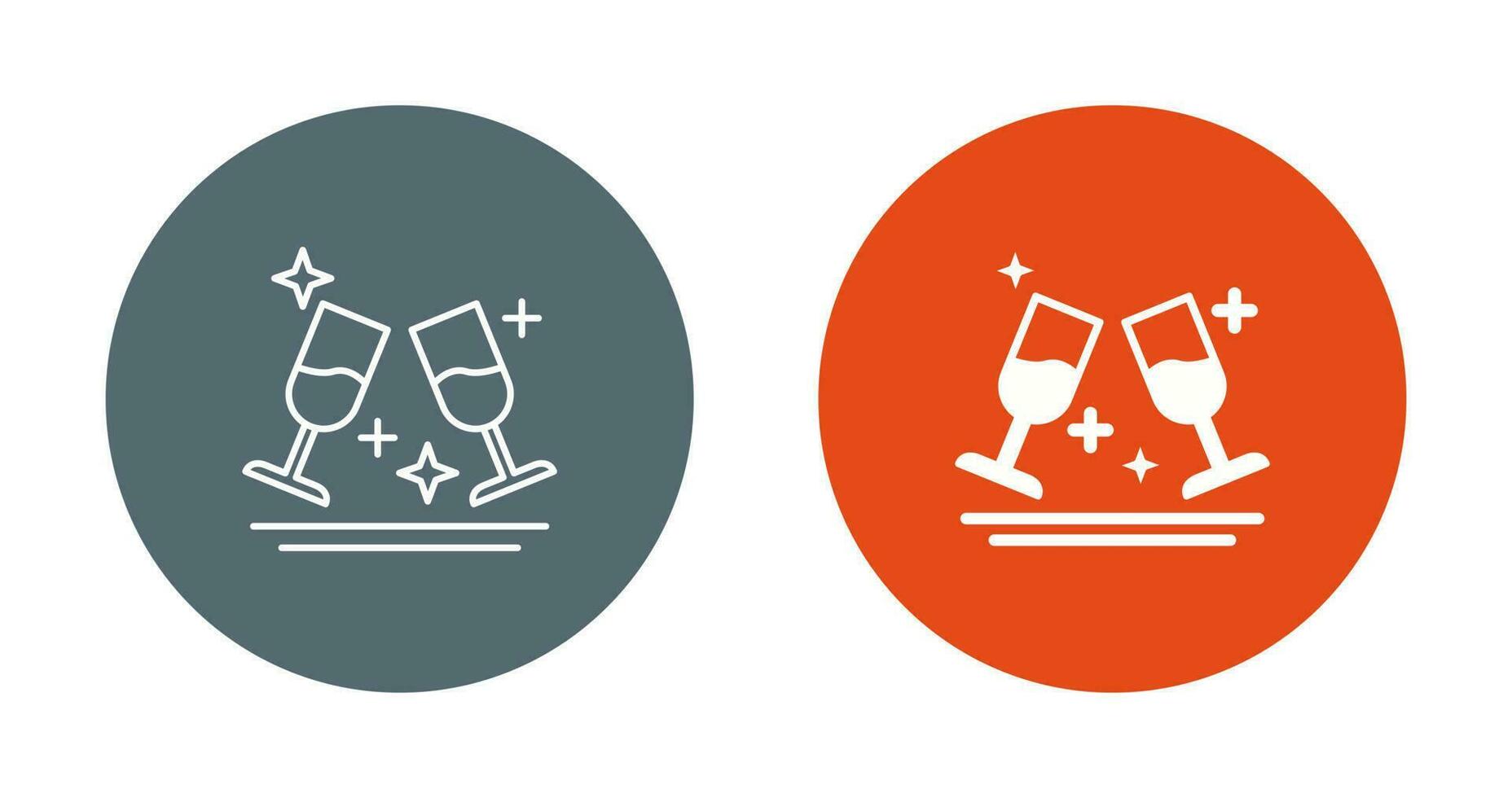 Two Glasses Romantic Vector Icon