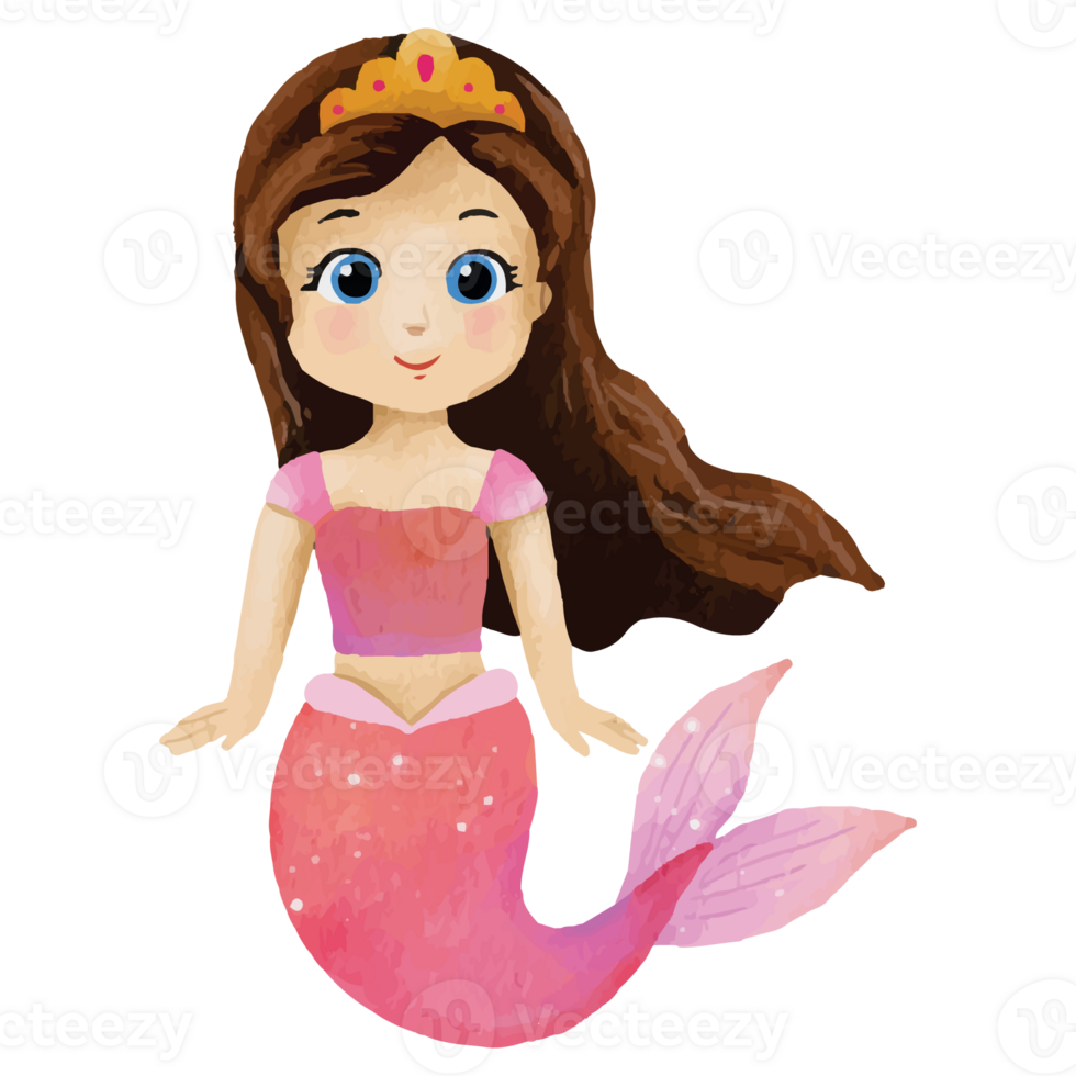 Beautiful Mermaid Clip art Element Transparent Background png