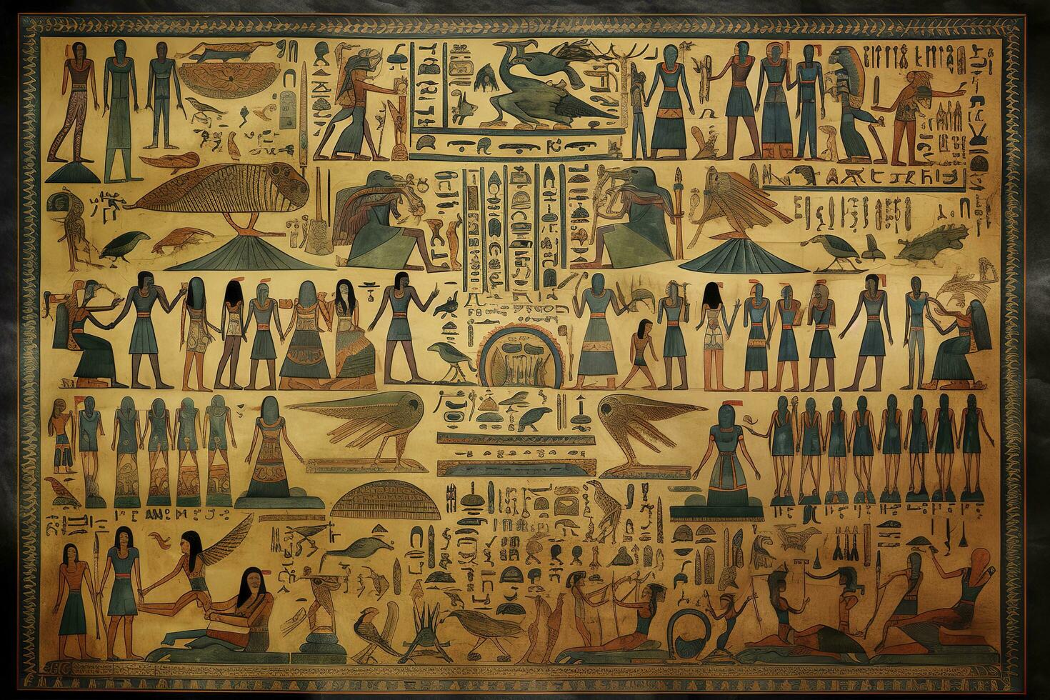 Ancient Egypt hieroglyphs, generate ai photo