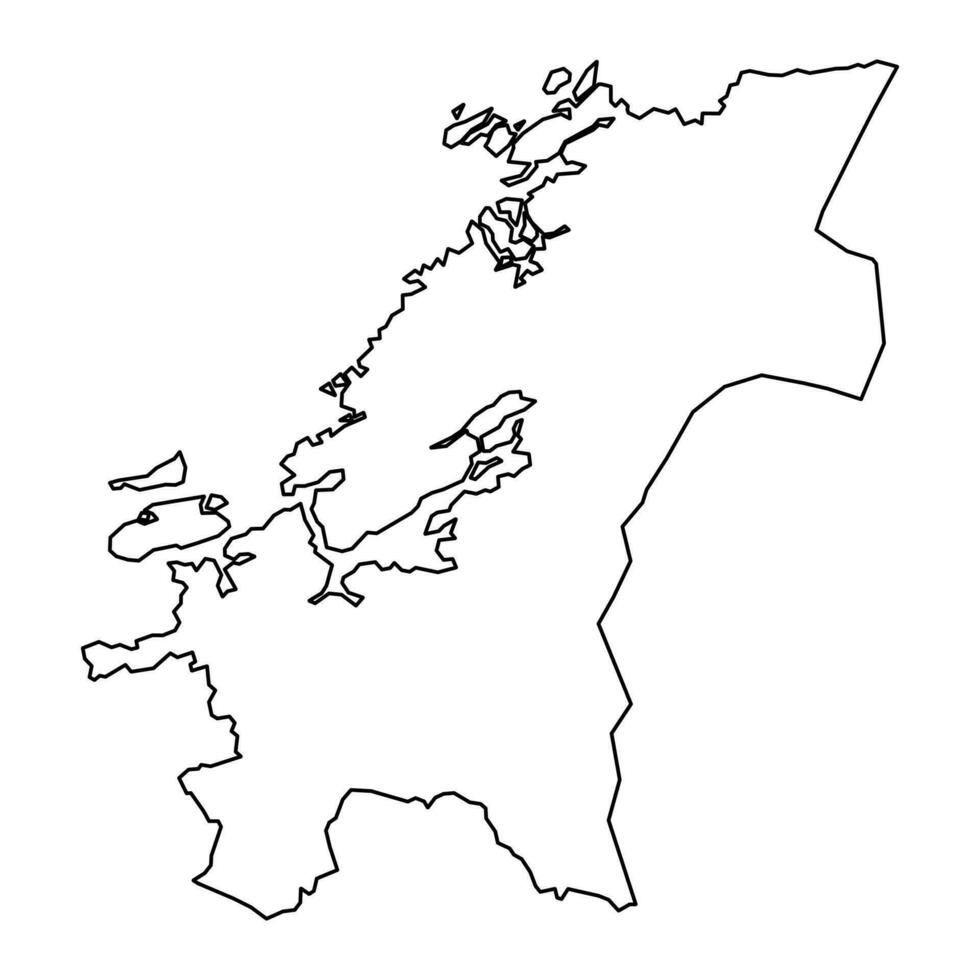 Trondelag county map, administrative region of Norway. Vector illustration.