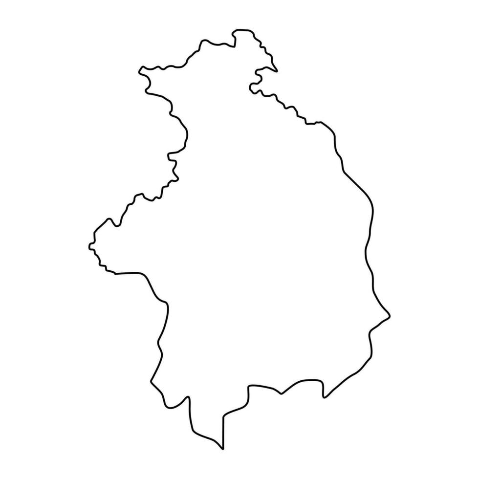 Kosovska Mitrovica district map, administrative district of Serbia. Vector illustration.