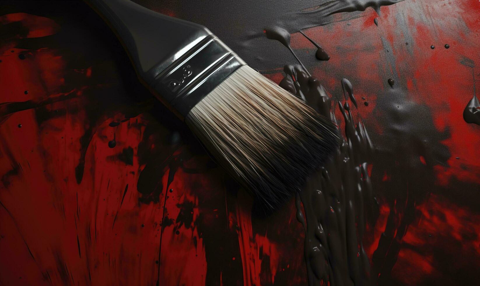 Used paint brushes and paint background with blue and red strokes, generate ai photo