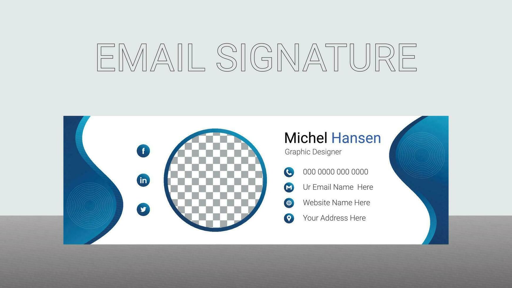 email signature design. vector