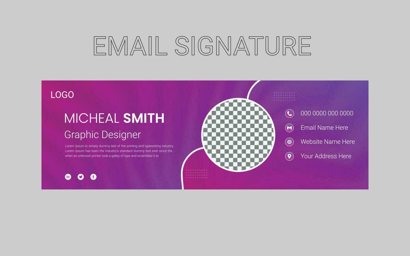 email signature design vector