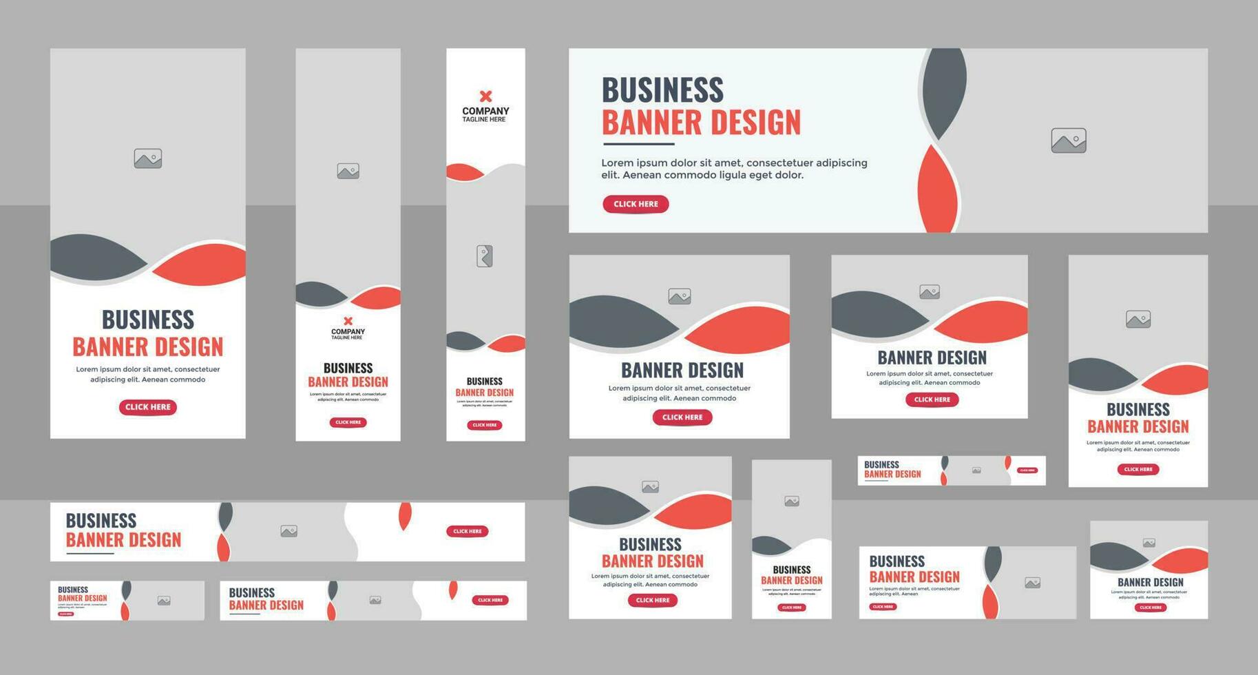 Web Banner Layout Set, Business banner web template bundle design, Social Media Cover ads banner, flyer, invitation card vector