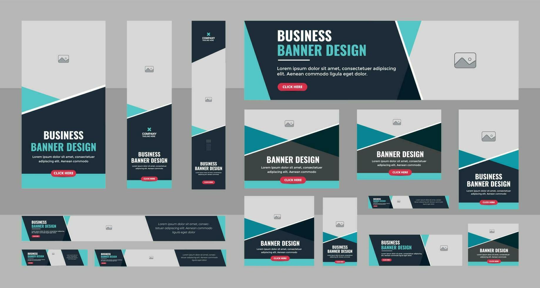 Web Banner Layout Set, Business banner web template bundle design, Social Media Cover ads banner, flyer, invitation card vector