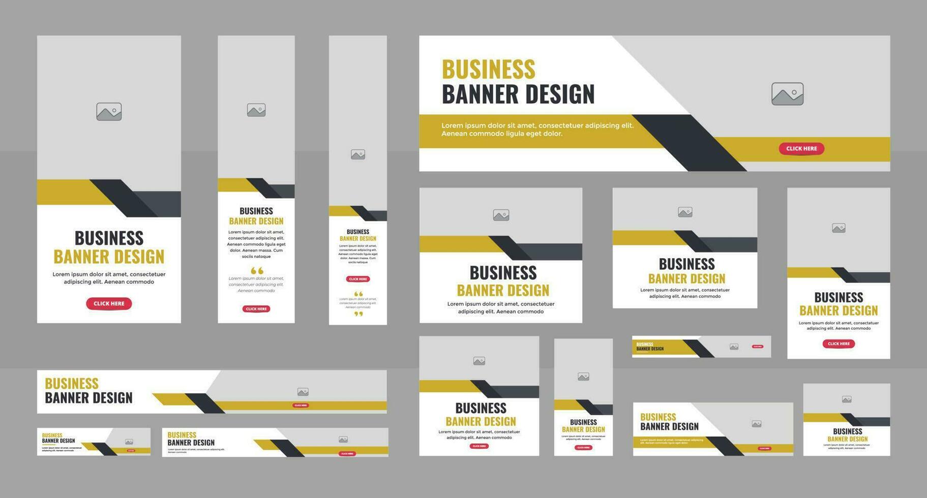 Modern Web Banner Layout Set, Business banner web template bundle design, Social Media Cover ads banner, flyer, invitation card vector