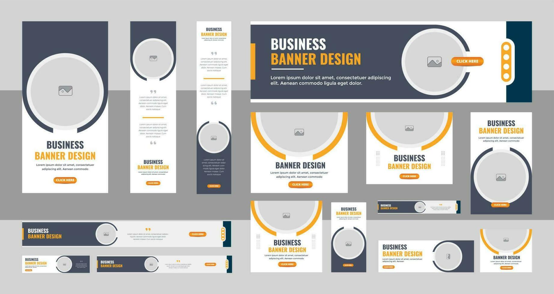 Web Banner Layout Set, Business banner web template bundle design, Social Media Cover ads banner, flyer, invitation card vector