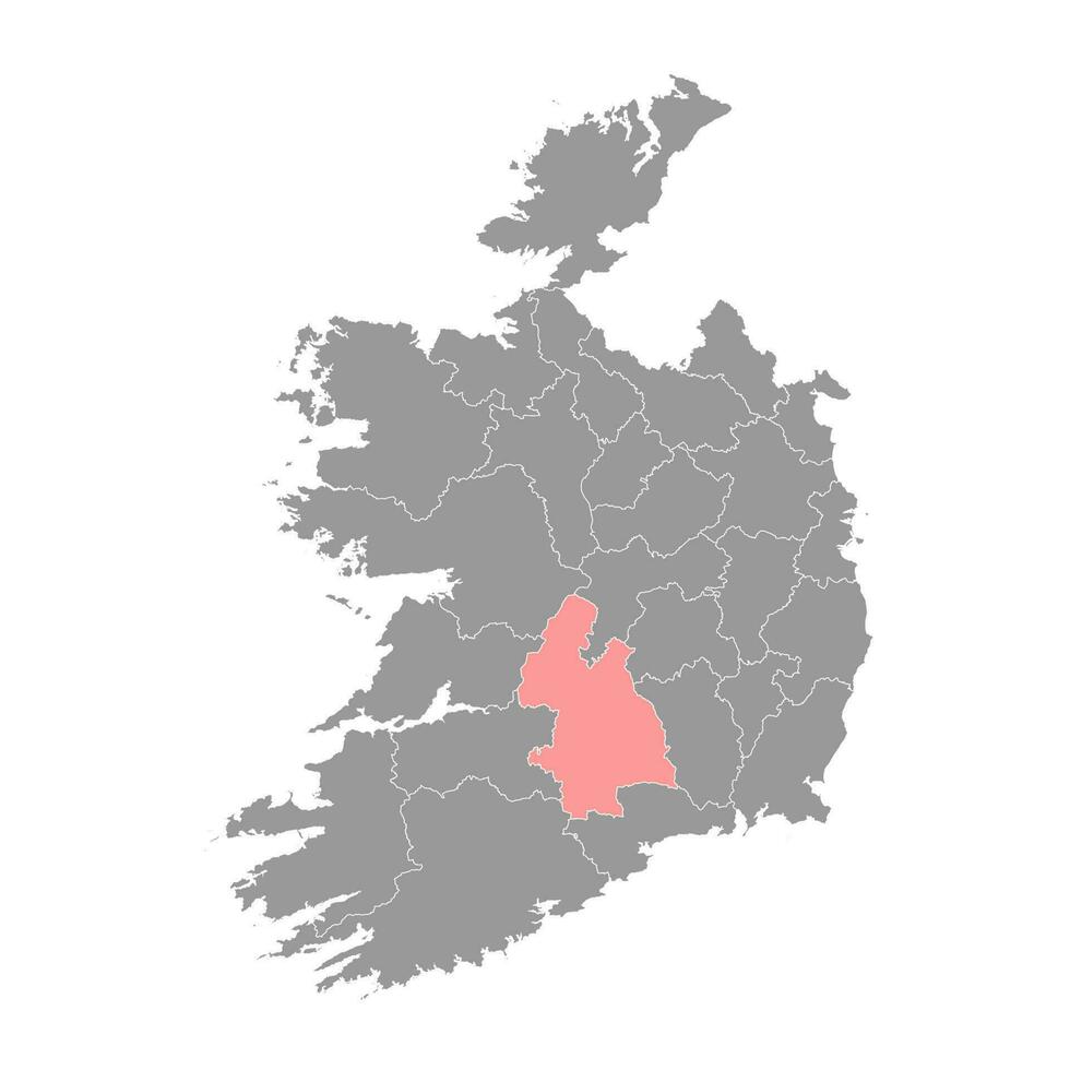 County Tipperary map, administrative counties of Ireland. Vector illustration.