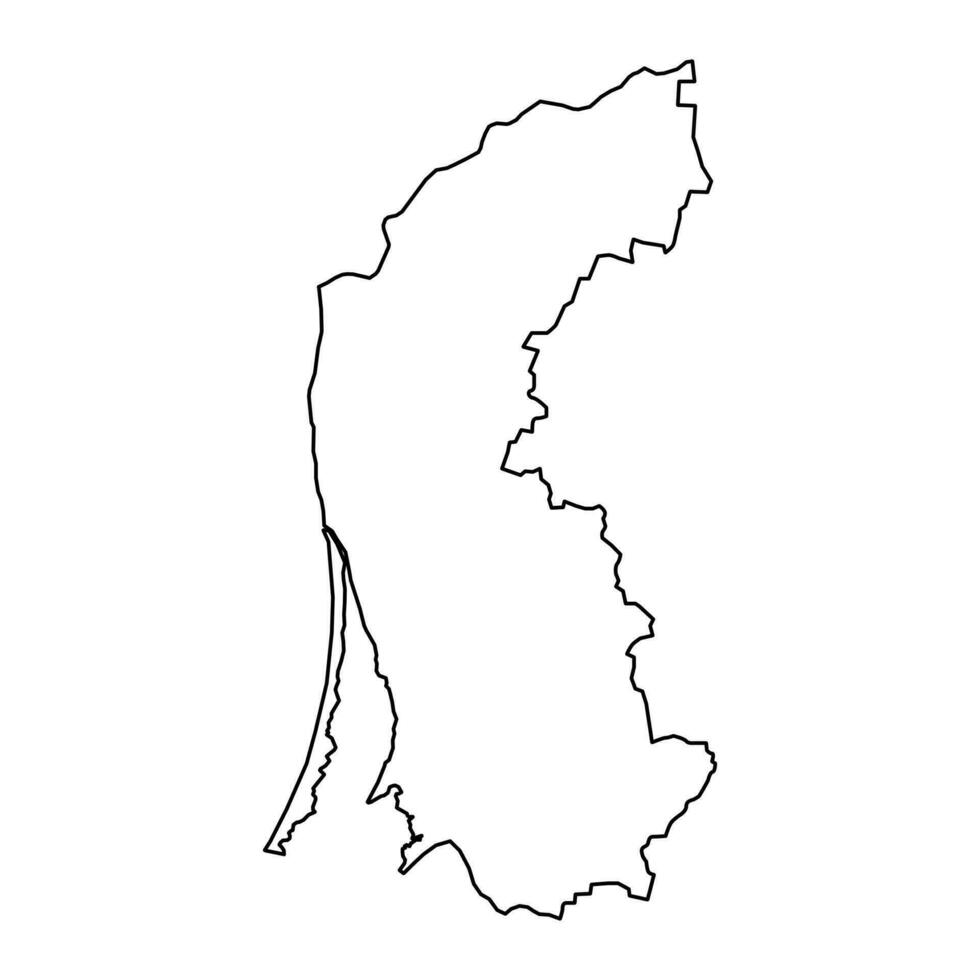 Klaipeda county map, administrative division of Lithuania. Vector illustration.