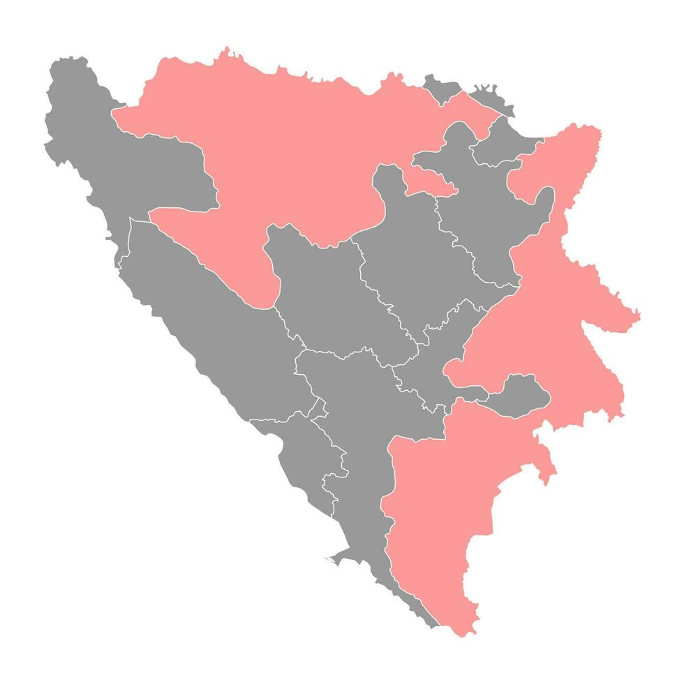 Republika Srpska map, administrative district of Federation of Bosnia and Herzegovina. Vector