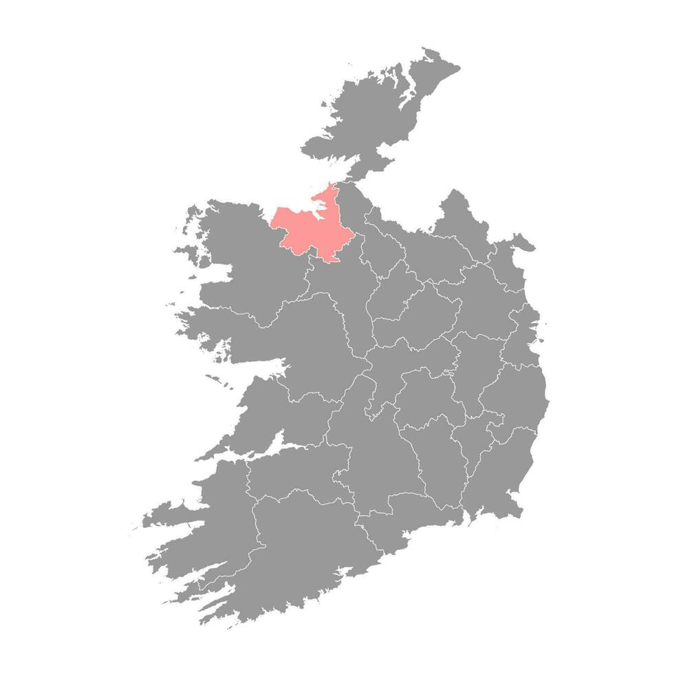 County Sligo map, administrative counties of Ireland. Vector illustration.